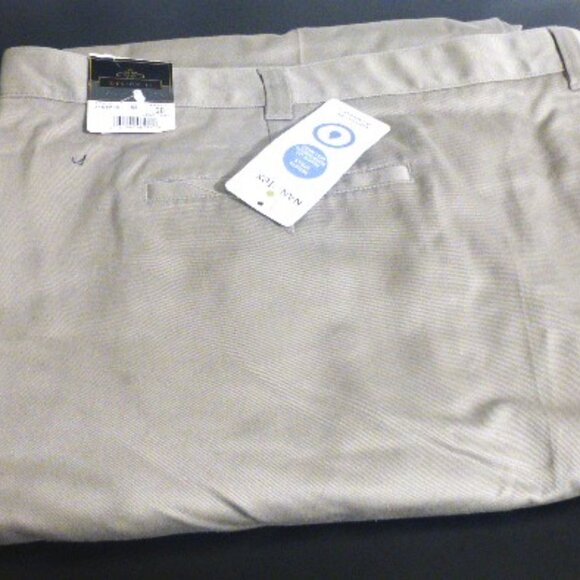 NEW Design It MEN'S PANTS Size 60 Nanotex BIG & TALL 100% Cotton Men's Pants - Picture 2 of 13